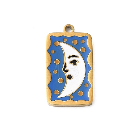 304 Stainless Steel Enamel Pendants STAS-F335-01A-1