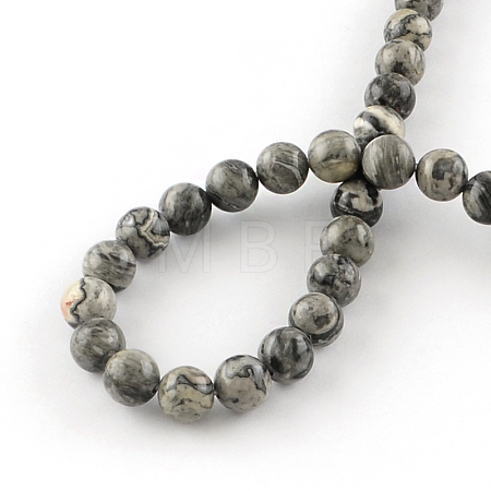 Natural Map Stone/Picasso Stone/Picasso Jasper Beads Strands G-S188-10mm-1