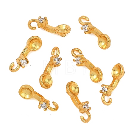 Brass Micro Pave Cubic Zirconia Pendant Cabochons Settings KK-F941-17G-1
