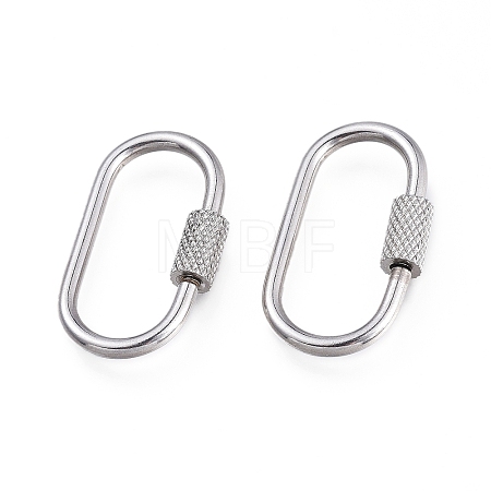 Non-Tarnish 304 Stainless Steel Screw Carabiner Lock Charms STAS-K192-01P-1