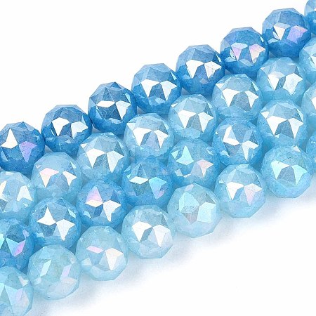 Anti-Tarnish Electroplate Glass Beads Strands GLAA-N064-10mm-03-1