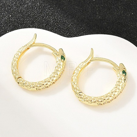Brass Micro Pave Cubic Zirconia Hoop Earrings KK-CBAD104-04G-B-1