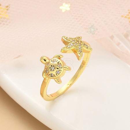 304 Stainless Steel Open Cuff Finger Rings for Women RJEW-B109-07G-02-1