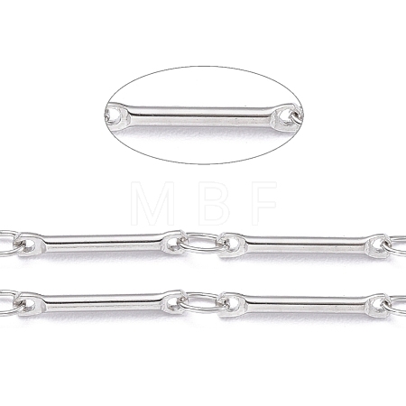 3.28 Feet Real Platinum Brass Bar Link Chains X-CHC-R126-13P-1
