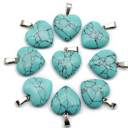 Synthetic Turquoise Pendant PW-WG99078-19-1