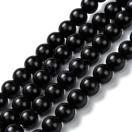 Natural Black Onyx Beads Strands G-Z024-01B-1