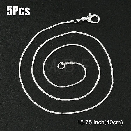 Brass Round Snake Chain Necklace with Lobster Claw Clasps MAK-YW0001-14A-1