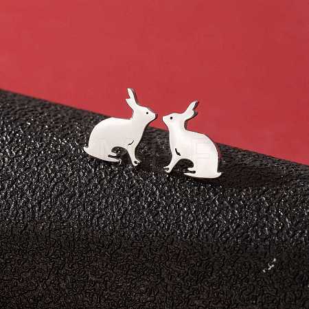 Stainless Steel Small Animal Stud Earrings for Women PW-WG87B69-06-1