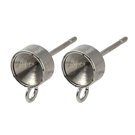 Non-Tarnish 201 Stainless Steel Stud Earring Settings LS-X-STAS-S041-08-1