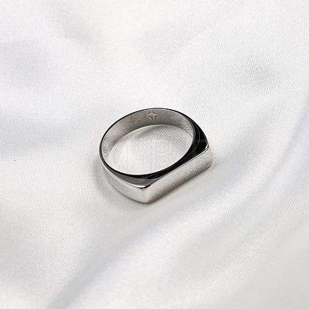 Rectangle 304 Stainless Steel Finger Rings for Men FS-WGDBD74-06-1
