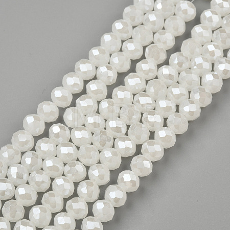 Electroplate Glass Beads Strands X-EGLA-A034-J8mm-A08-1