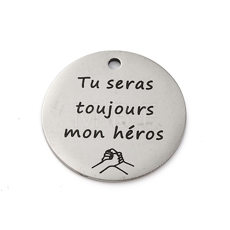 Anti-Tarnish 201 Stainless Steel Pendants STAS-R002-01P-17-1