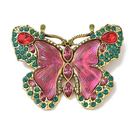 Butterfly Alloy Enamel Brooch JEWB-K018-36AG-1