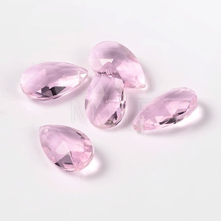 Faceted Teardrop Glass Pendants X-GLAA-O008-B05-1