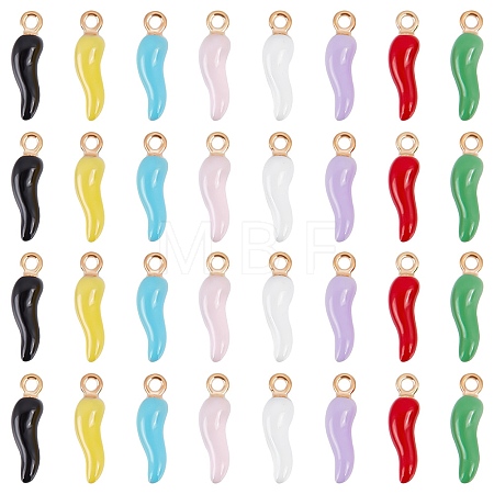 32Pcs 8 Colors Alloy Enamel Pendants ENAM-SC0004-87-1
