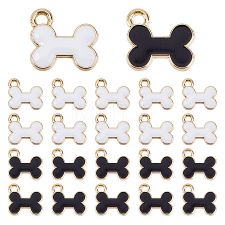 40Pcs 2 Colors Bone Alloy Charms ENAM-AR0001-82-1