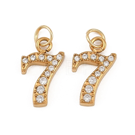 304 Stainless Steel Rhinestone Pendants STAS-N133-03H-G-1