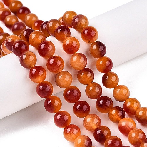 Dyed Natural White Jade Beads Strands G-T138-10mm-210-24-1