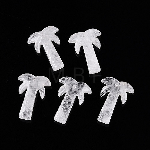 Natural Quartz Crystal Coconut Tree Pendants G-N342-02J-1