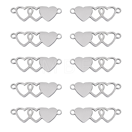 10Pcs Stainless Steel Connector Charms STAS-SZ0003-17B-1