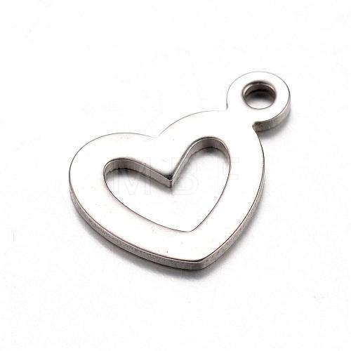201 Stainless Steel Open Heart Charms STAS-D429-47-1