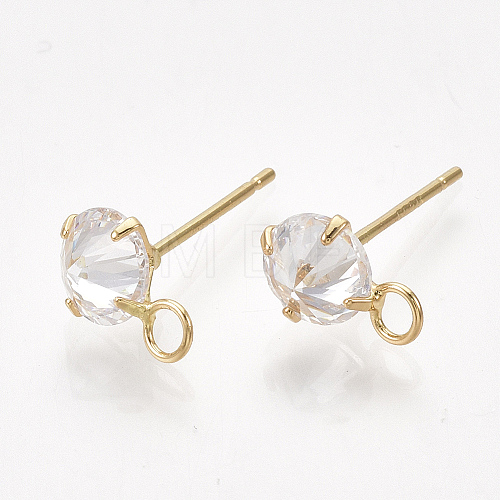 Brass Stud Earring Findings X-KK-T035-123G-1