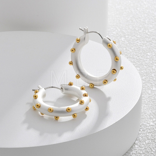 Brass Ring Hoop Earrings EJEW-Q391-22S-1