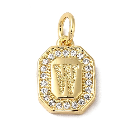 Real 18K Gold Plated Brass Micro Pave Clear Cubic Zirconia Pendants KK-L216-002G-W-1