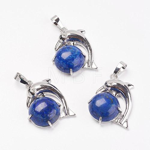 Dyed Natural Lapis Lazuli Pendants G-G713-A04-1