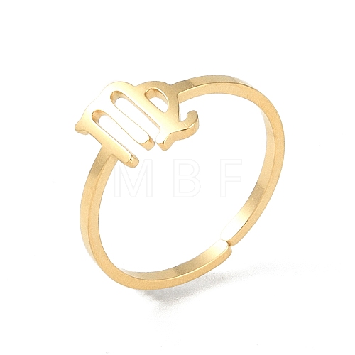 Real 18K Gold Plated 304 Stainless Steel Adjustable Finger Ring RJEW-L115-01G-09-1