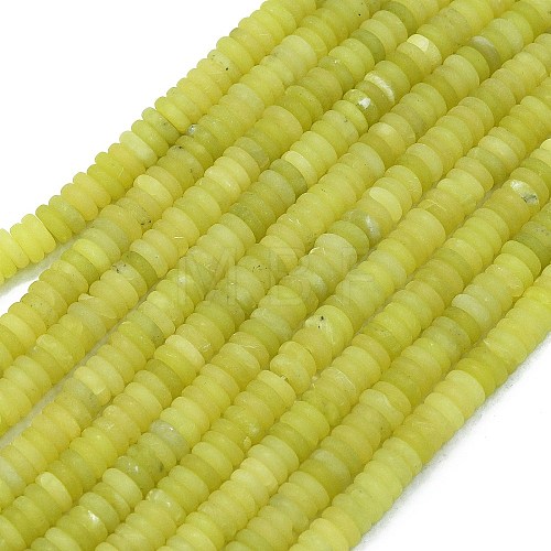 Frosted Natural Lemon Jade Beads Strands G-K389-C03-01-1