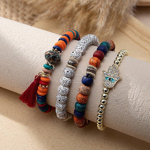 Bohemian Glass Beaded Stretch Bracelet Sets QN1212-7-1