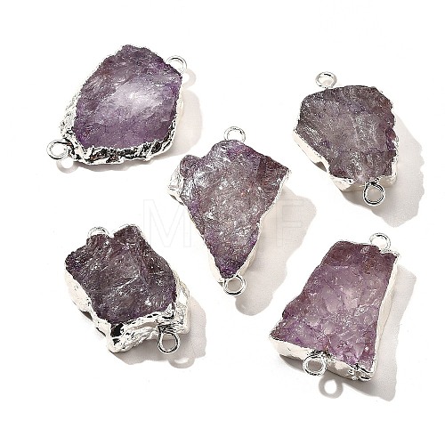 Raw Rough Natural Dyed Quartz Crystal Links Connector Charms G-K189-04S-03-1