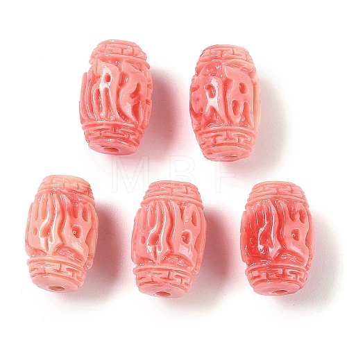 Synthetic Shell Dyed Carved Beads SHEL-H005-01-1