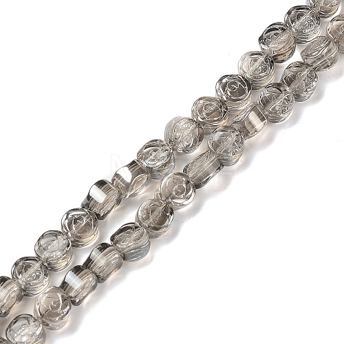 Electroplate Transparent Glass Beads Strands EGLA-L044-A-PL01-1