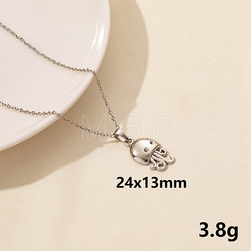 304 Stainless Steel Octopus Pendant Necklaces XW2884-11-1