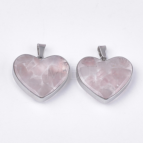 Natural Rose Quartz Pendants STAS-T043-01A-1