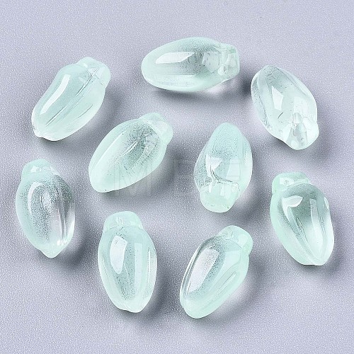 Transparent Spray Painted Glass Beads GLAA-N035-013-D03-1