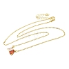 Brass Pave Cubic Zirconia Rectangle & Teardrop Pendant Cable Chain Necklaces KK-CBAB173-05G-03-4