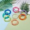 9Pcs 9 Color Candy Color Acrylic Curved Tube Chunky Stretch Bracelets Set for Women BJEW-JB08138-2