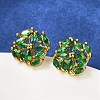 Brass Micro Pave Cubic Zirconia Stud Earrings KK-F358-02G-02-3