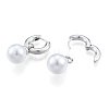 ABS Plastic Pearl Dangle Hoop Earrings EJEW-N011-106P-2