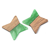 Opaque Resin & Walnut Wood Pendants RESI-S389-011A-C03-2