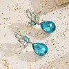 Elegant Alloy Butterfly with Teardrop Dangle Stud Earrings TF5032-3