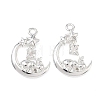 Brass Micro Pave Cubic Zirconia Pendants KK-C155-19S-03-1