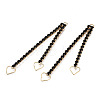 Brass Pave Rhinestone Chain with Heart Big Pendants KK-N216-420-02LG-3