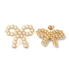 Bowknot Ion Plating(IP) 304 Stainless Steel Stud Earrings for Women EJEW-L287-001G-2