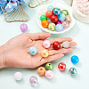 40Pcs 8 Styles Mixed Styles Round Acrylic Beads OACR-TA0005-12-6