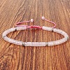 Natural Rose Quartz Heishi Beads Adjustable Braided Bracelets for Men Women BX7041-11-1