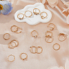 19Pcs 19 Style Alloy Open Cuff Rings Set with Rhinestone RJEW-FI0001-16-5